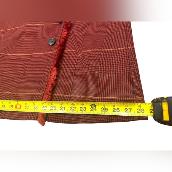 Zara Red Blazer Wrap-Front Wool-Blend - Picture 9 of 16